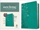 NLT Compact Giant Print Bible, Peony Rich Teal Leatherlike